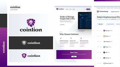 CoinLion Brand Work branding graphic design logo