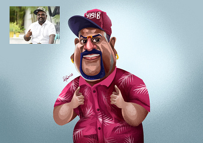 Yogi B Tamil Rapper caricature character design design singer tamil rapper trending illustration yogi b