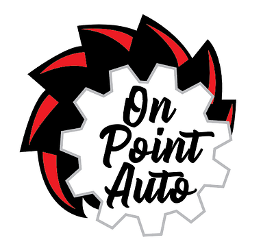 On Point Automotive automotive black branding font gear hedgehog logo porcupine red silver