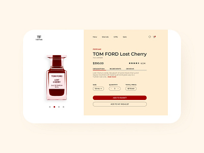 Product page design concept brand design perfume productpage tomford ui