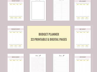 Finance Planner Design design digital product finance planner graphic design notebook template typography