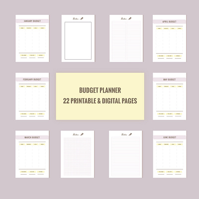 Finance Planner Design design digital product finance planner graphic design notebook template typography