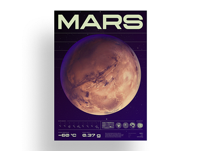 Mars Poster graphic design mars poster space