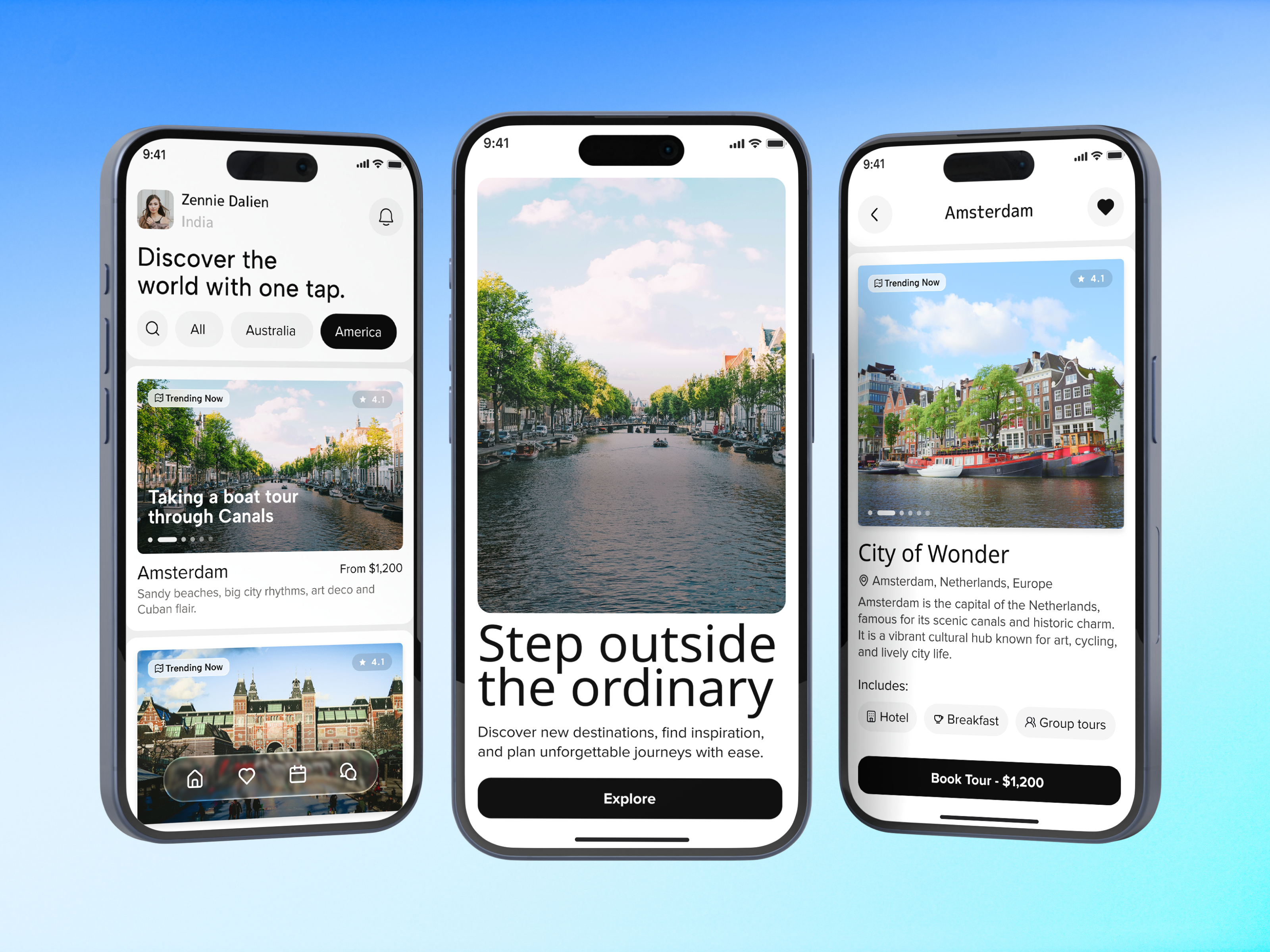 Travel App Design app design clean ui figma design minimal ui mobile app mobile ui modern ui portfolio design travel app travel experience travel ui ui design ux design