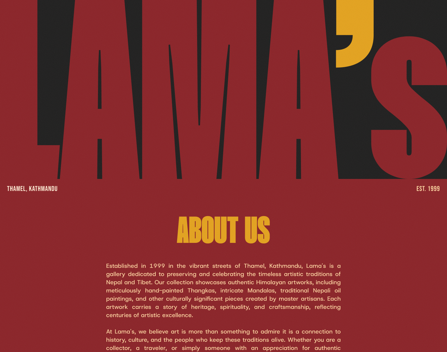 LAMA's Art Gallery Website art gallery art museum art website mandala thangka ui ux web design website design