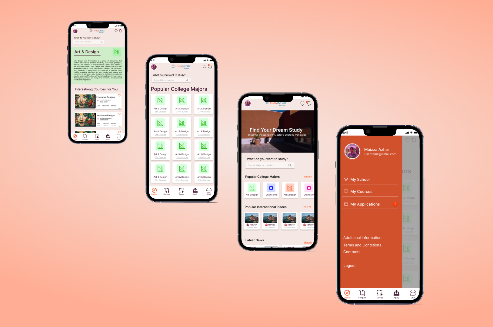 Study Portal UI by Moizza Azhar on Dribbble