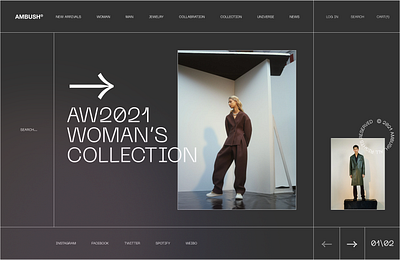 AMBUSH e-commerce design ecommerce interaction design landing one page online shopping single page ui ui design user interface user interface design ux design