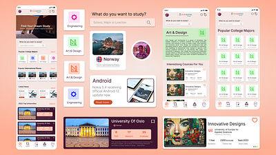 Study Portal UI Elements detail follow home pagge navigation bar ui ui kit