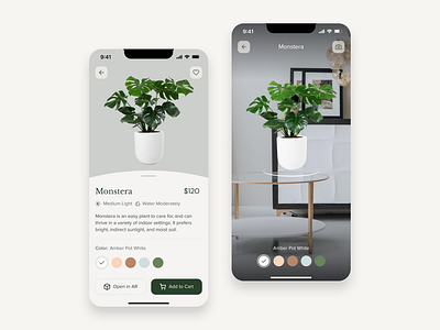 AR Plant Shop Exploration app ui ar app ar ui figma plant shop ui user interface