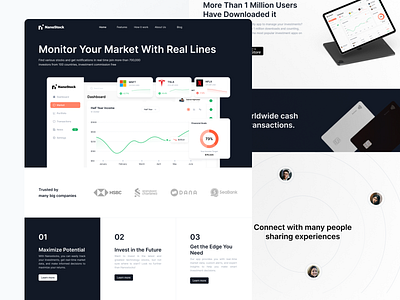 NanoStock Landing Page banking design finance fintech invest investing investment landing page market money stocks ui uidesign uiux uiux design ux uxdesign wallet app web web design