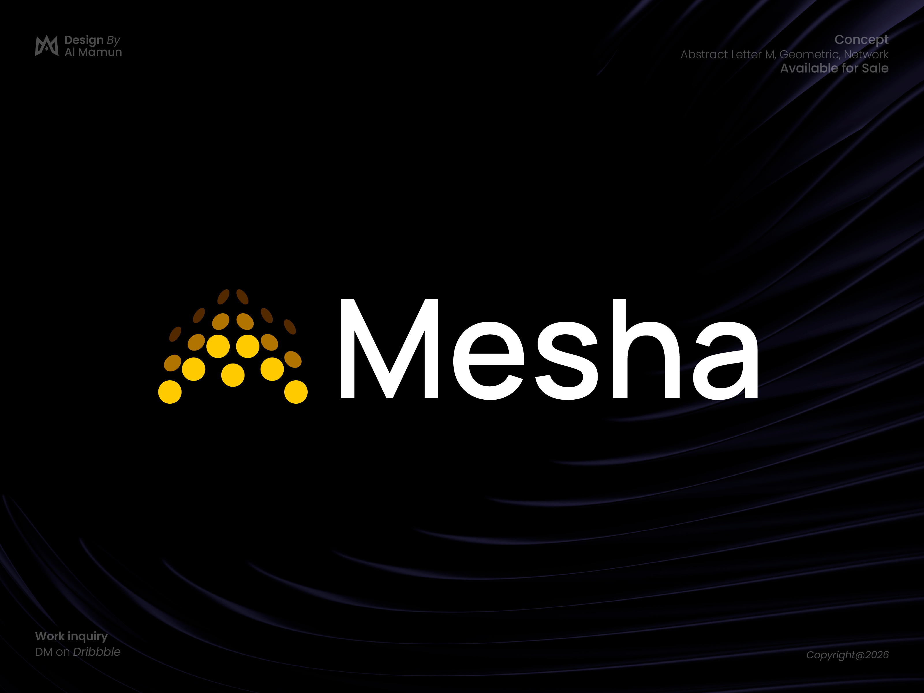 Mesha | Abstract Letter M Dot Logo for AI & Technology abstract logo ai logo brand identity branding circle logo dot logo geometric logo letter m logo logo logo design logo designer logo icon m logo minimalist logo modern logo saas logo startup branding symbol technology logo visual identity