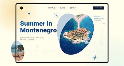 Excursions in montenegro design figma hero screen ui
