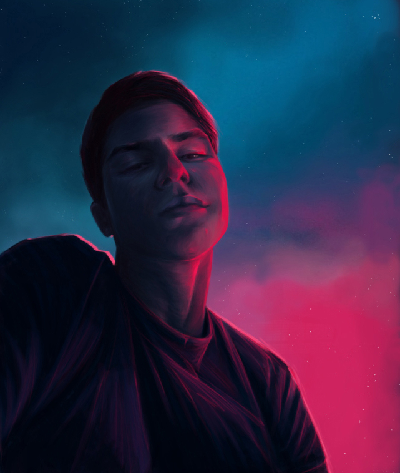 handsome boy from Magnitogorsk art artist bluesky boy cg cgart digital draw handsomeboy illustration man paint pink portrait