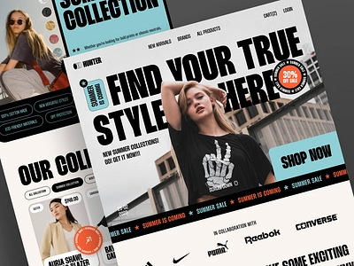 HUNTER - Fashion Website beauty bold clean clothes design ecommerce fashion landing page modern online shop product shirt shop store style summer ui wear web website