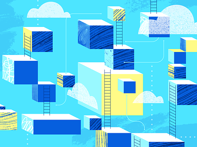 Intro to the Cloud app cloud design flat geometric icon illustration isometric join logo tech texture ui vector