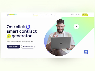 Smart contract generator Promo page design blockchaindeveloper decentralizedweb defidevelopment ui web3 web3design web3developer web3marketing