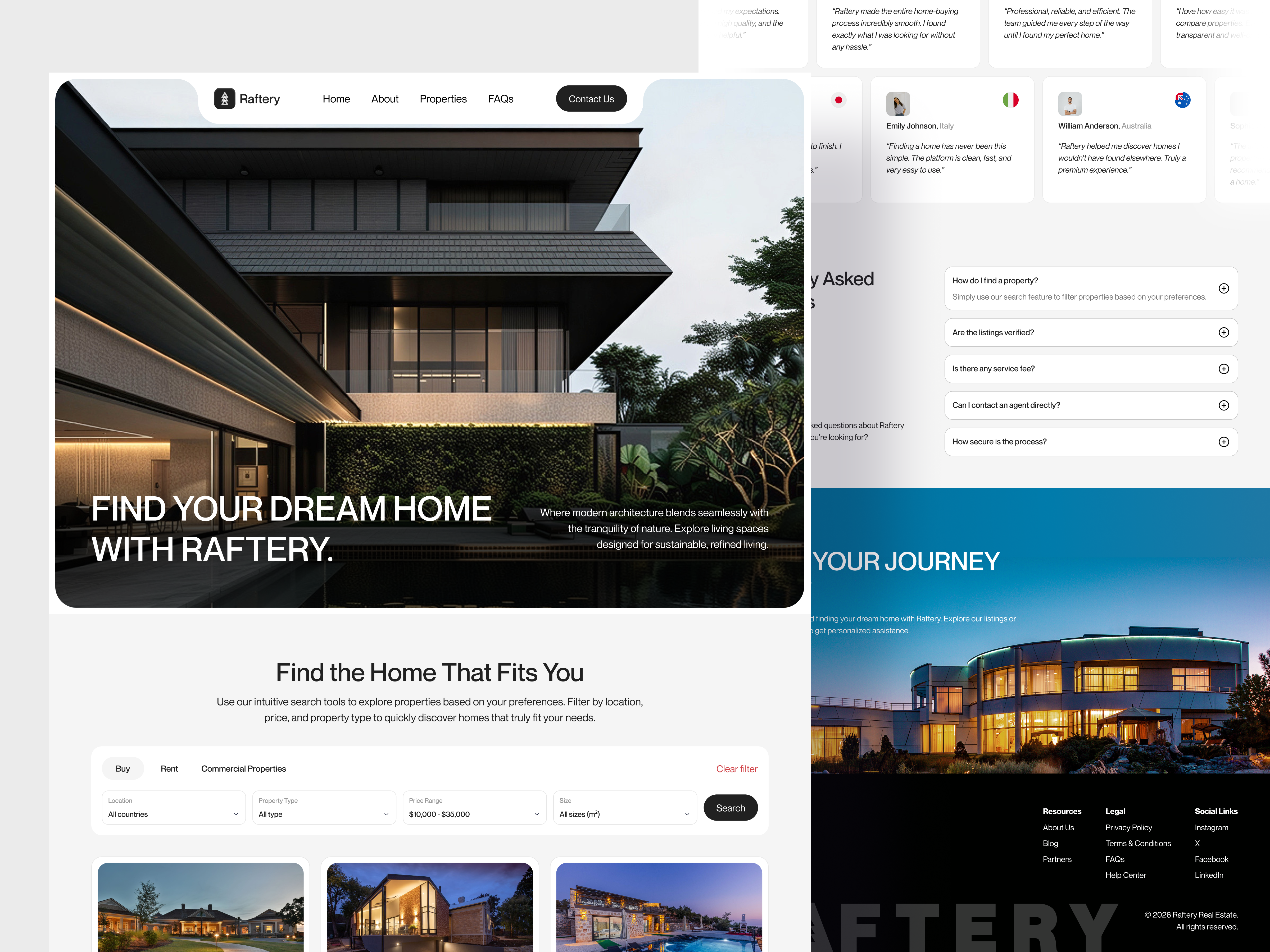 Raftery - Real Estate Website Design design estate home house landing page real estate ui design website