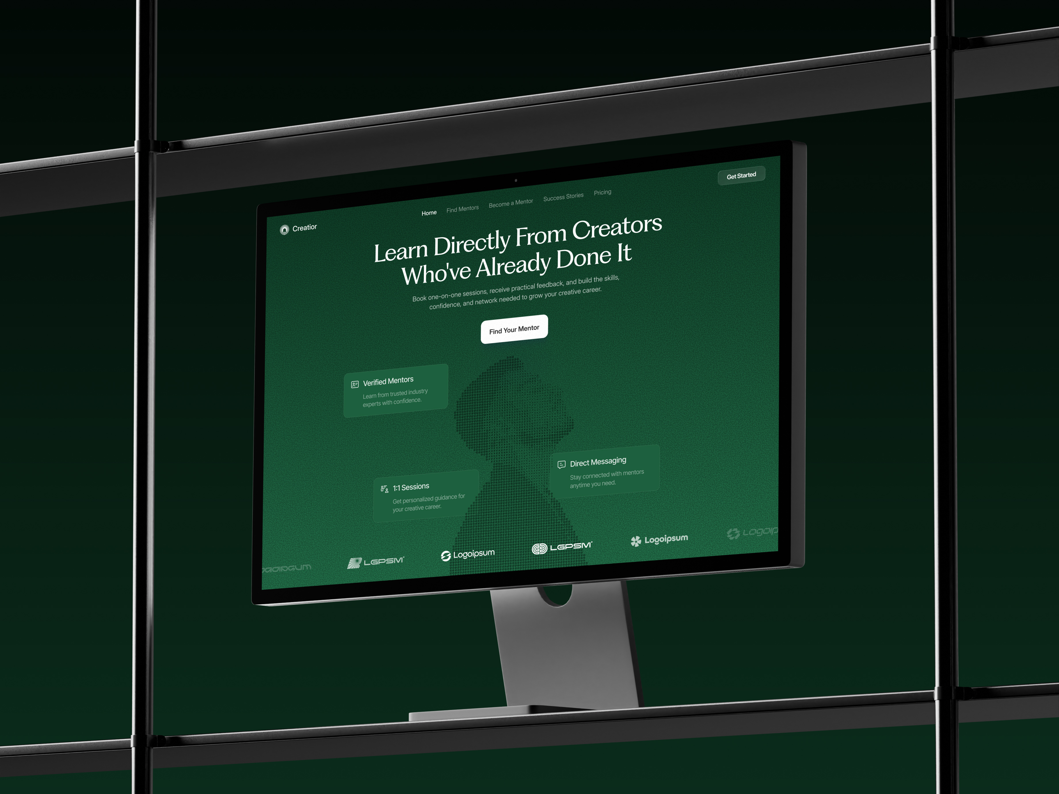 Creator Mentorship Marketplace Website Hero Section interface product service startup ui ux web