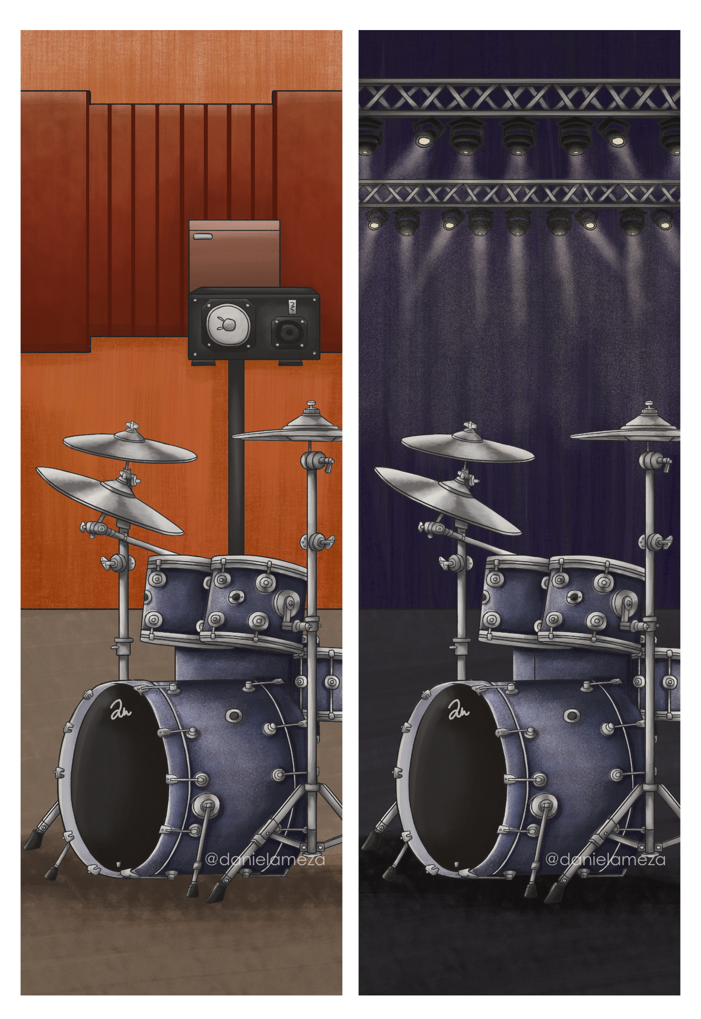 Drums - Bookmart 2d book bookmark design digital drawing digital illustration drawing drums drumset graphic design illustration instrument music music lovers rock