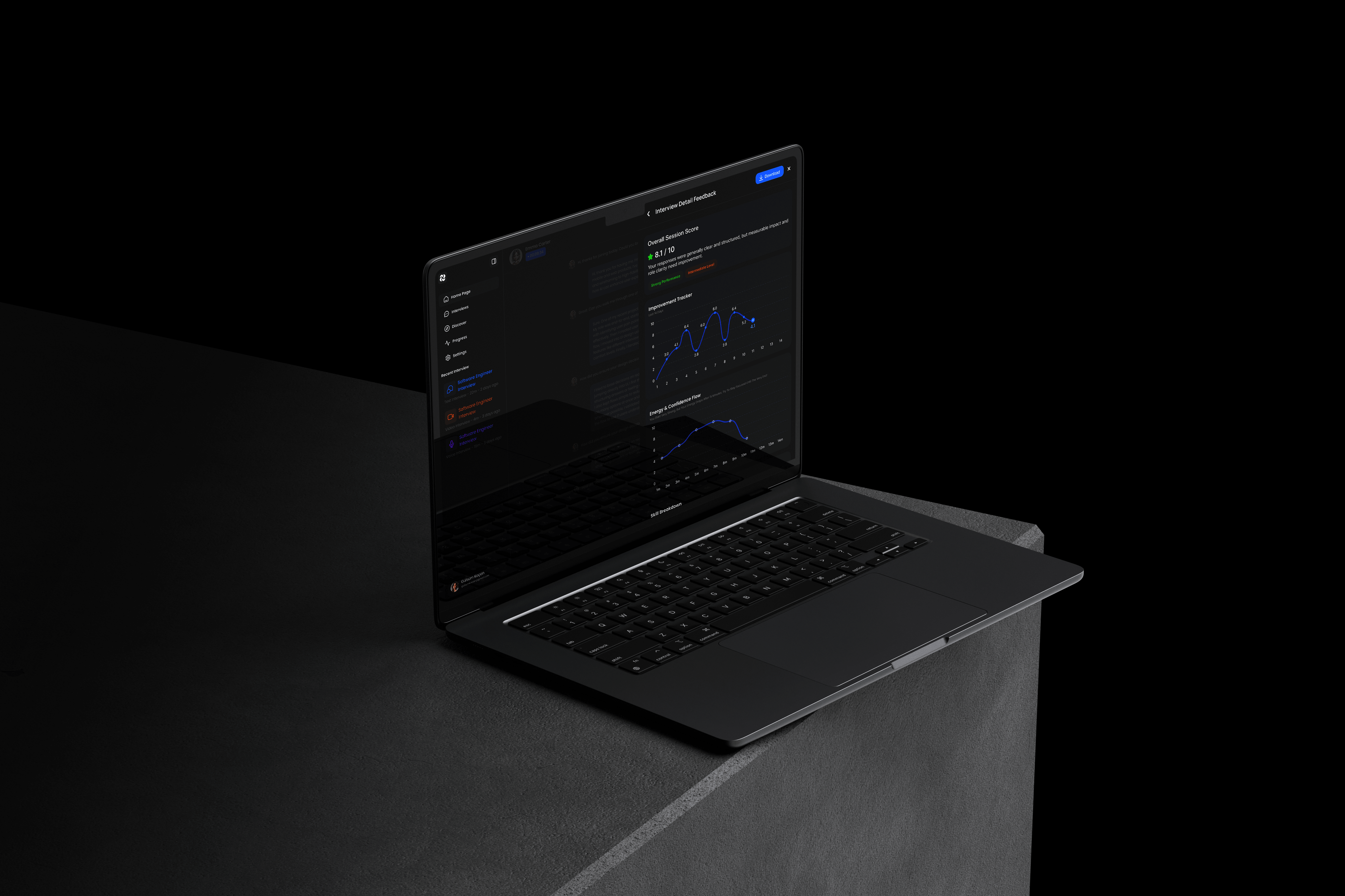 Provia - AI Interview Practice ai figma interfacedesign interview productdesign uidesign uiux webdesign