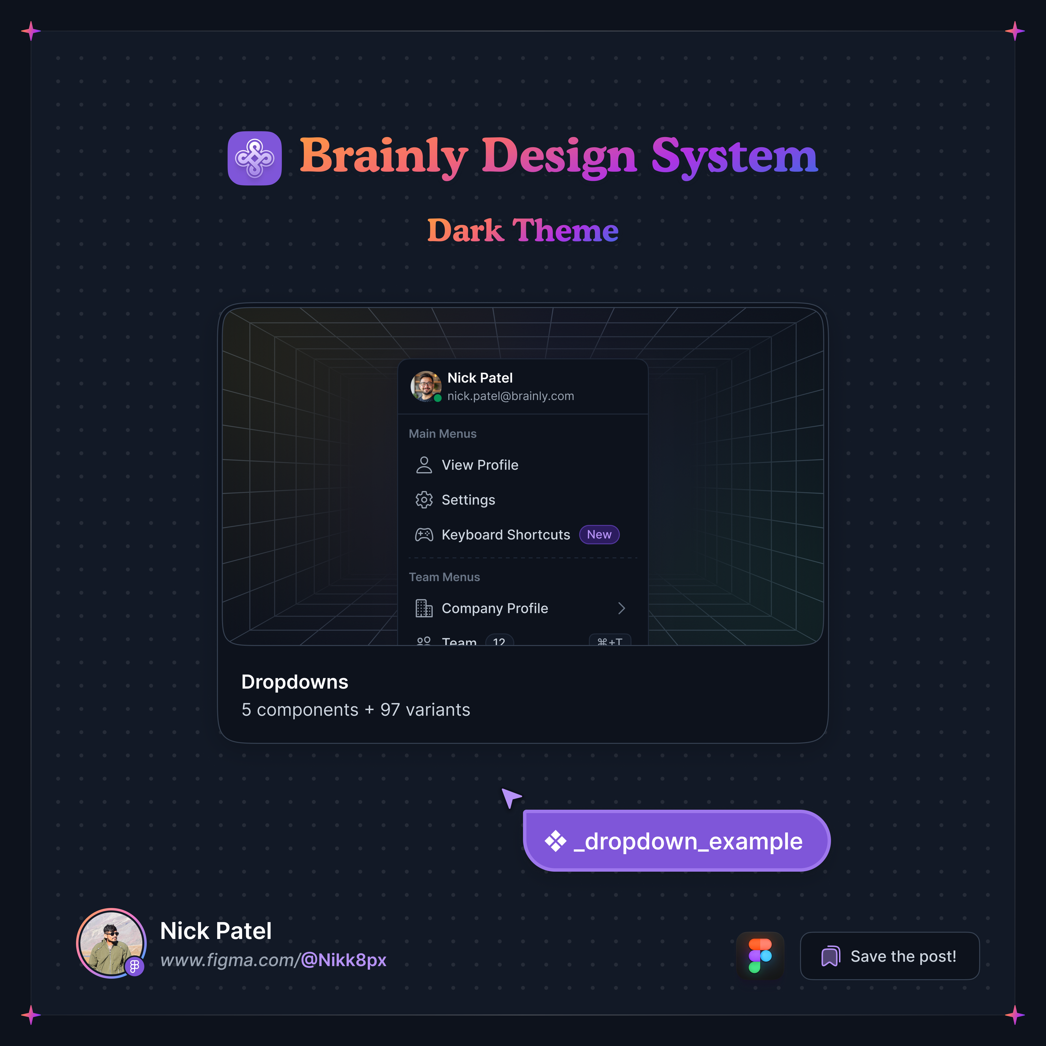 ❖ Dropdown or List | Dark theme components design dropdown dropdown items dropdown list fig figma list ui uiux design