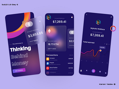 Crypto banking service App UI build design designdrug figma ui design watchmegrow