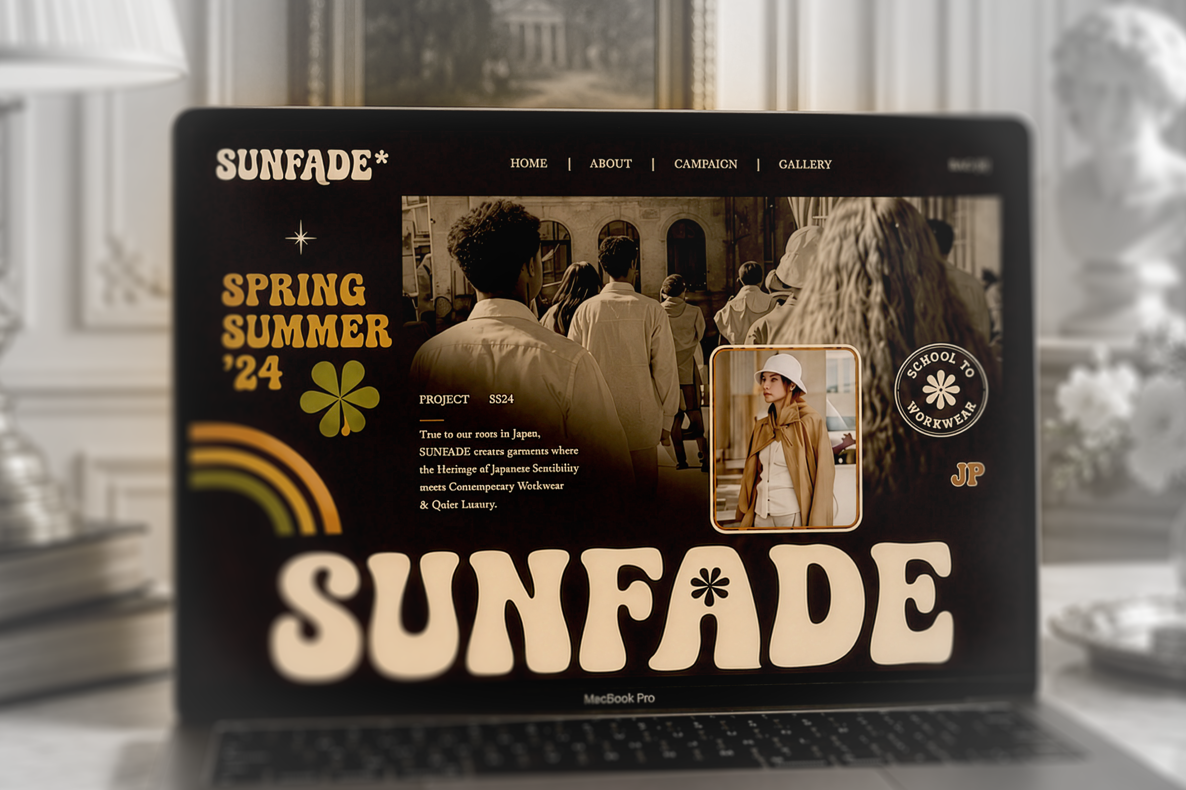 SUNFADE - Luxury Bold Fashion Ecommerce Website Home Page Design 70s design dribbble ecommerce ecommerce website editorial design fashion ui fashion website figma homepage design landing page luxury brand luxury ecommerce minimal design product design retro design ui design ui ux ux design web design website ui