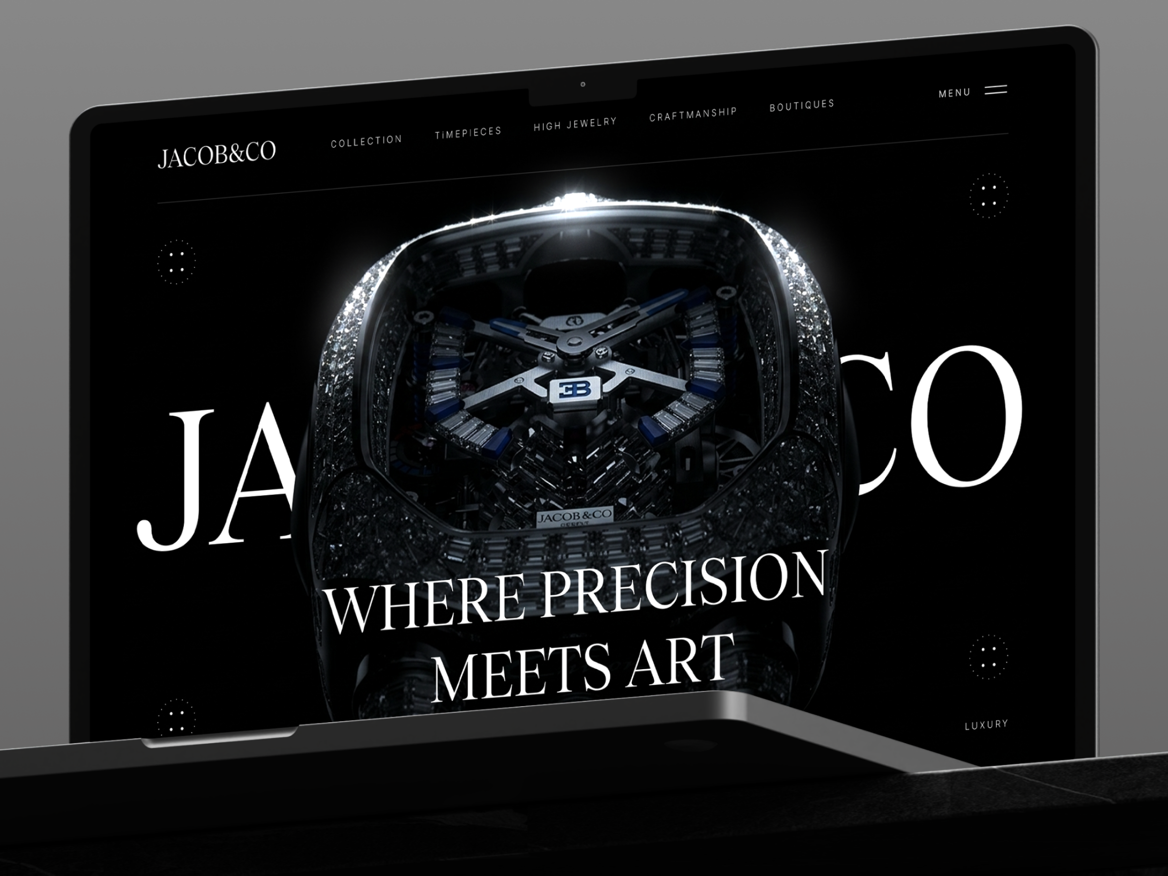 Website JACOB&CO app mobile branding checkout desktop ecommerce hero section inspiration jacobco landing page minimalism redesign responsive shopping ui design ui website user experience ux design website