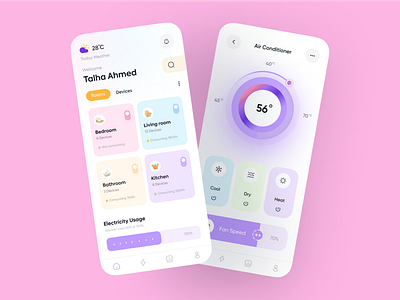 Smart Home AC 📱 app design app interface app ui app ux product design smart ac smart home smart home app trending desgin ui design uiux design