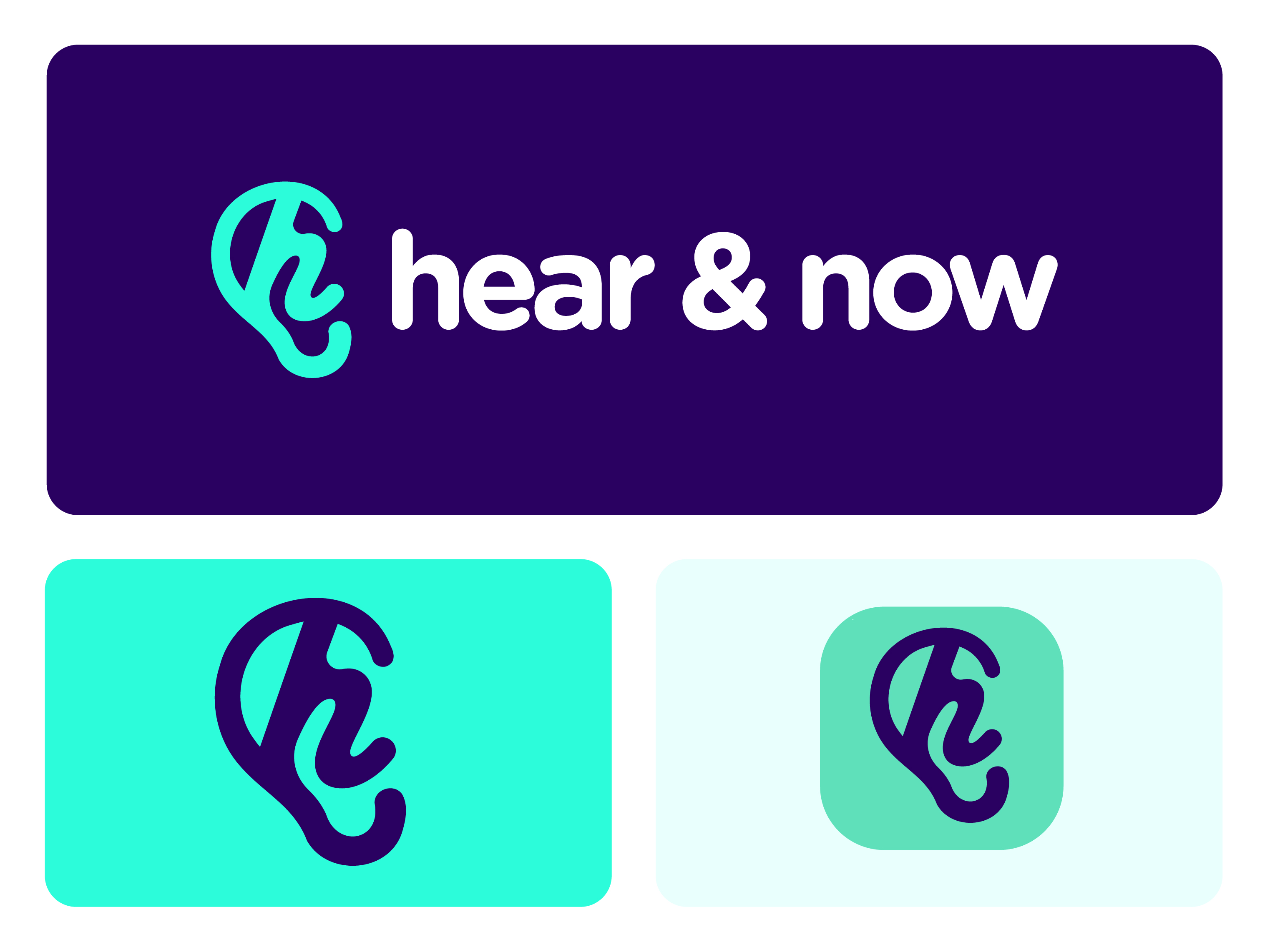 Hear & Now — Brand Identity app branding brand identity health icon icon design logo design mental health branding startup branding therapy visual identity wordmark