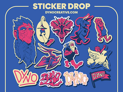 Dyno Sticker Design dinosaurs dyno graphic design graphics illustration sticker design