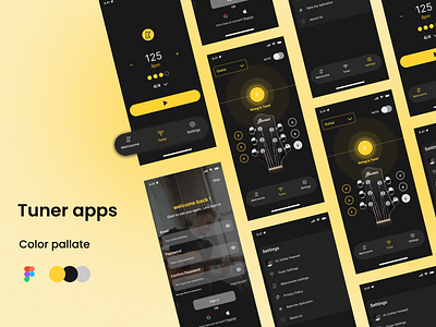 Tuner and Metronome Apps app apps explorationui graphic design mockup music musicapp musicapps tunerapps tunerguitar ui uidesign uiux ux uxui webdesign