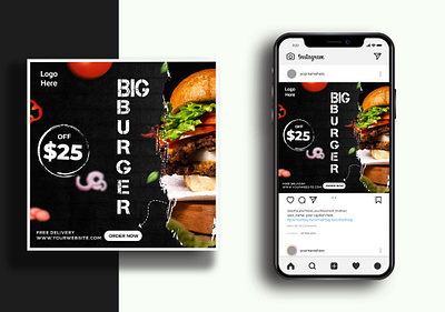 Big Burger Social Media Post adobe adobe photoshop branding creative emamul hasan design graphic design photoshop