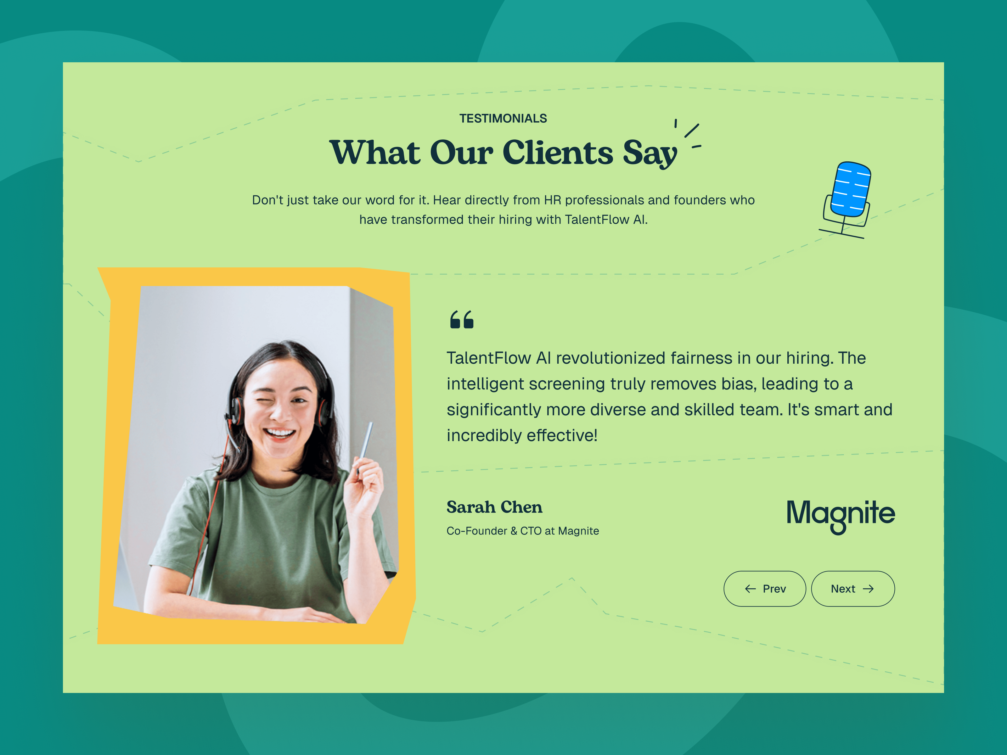 Example of Talentflow – AI HR and Recruitment PlatformTestimonials Section