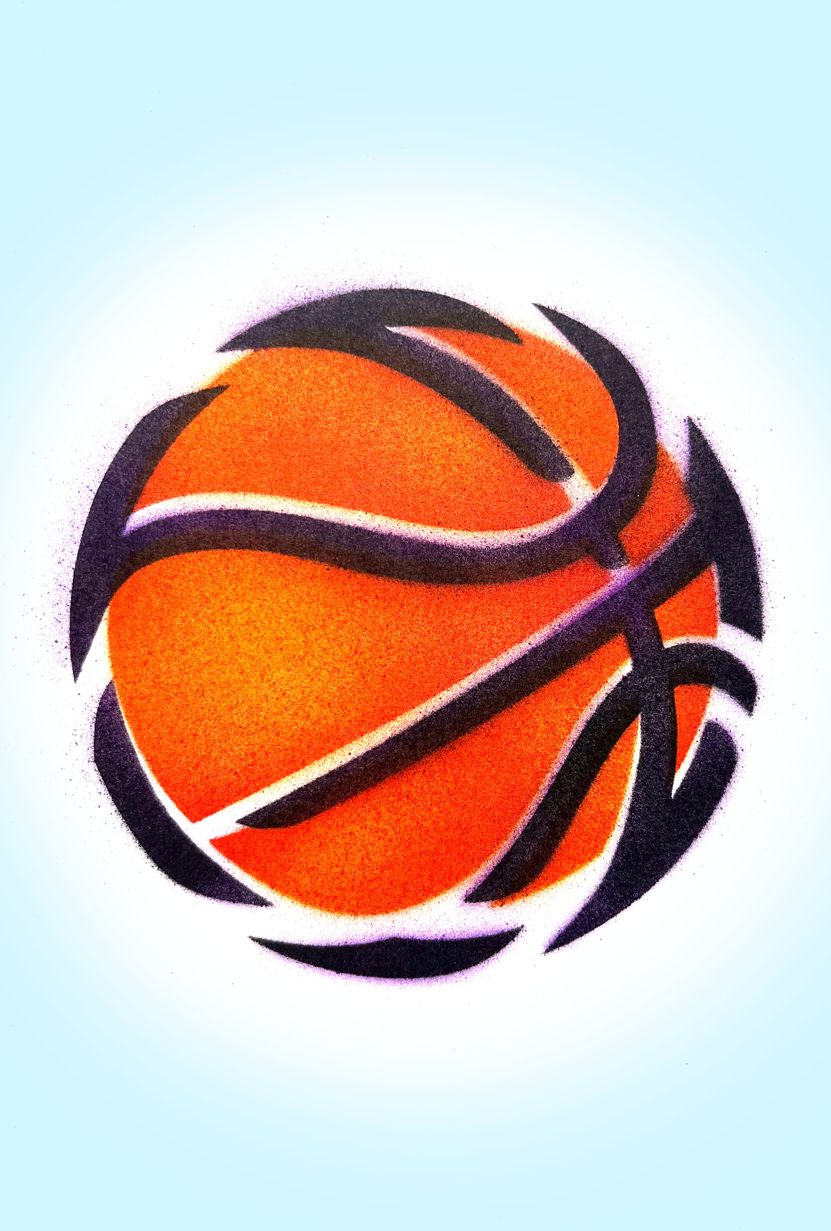 Air Brush Ball airbrush athletics design graphic design hoops illustration sports