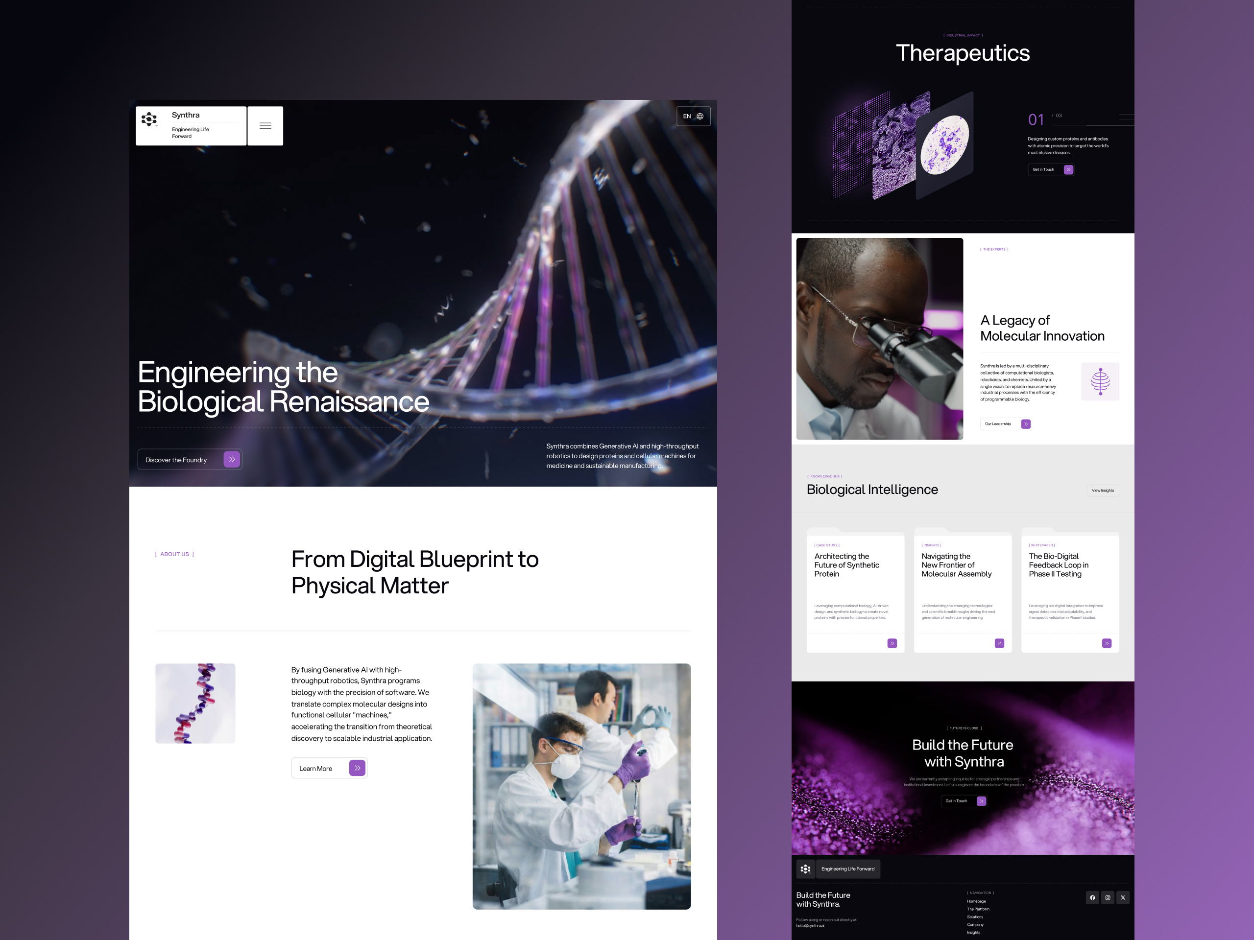 Synthra Biotech Website ai biotech ui ux web webdesign website