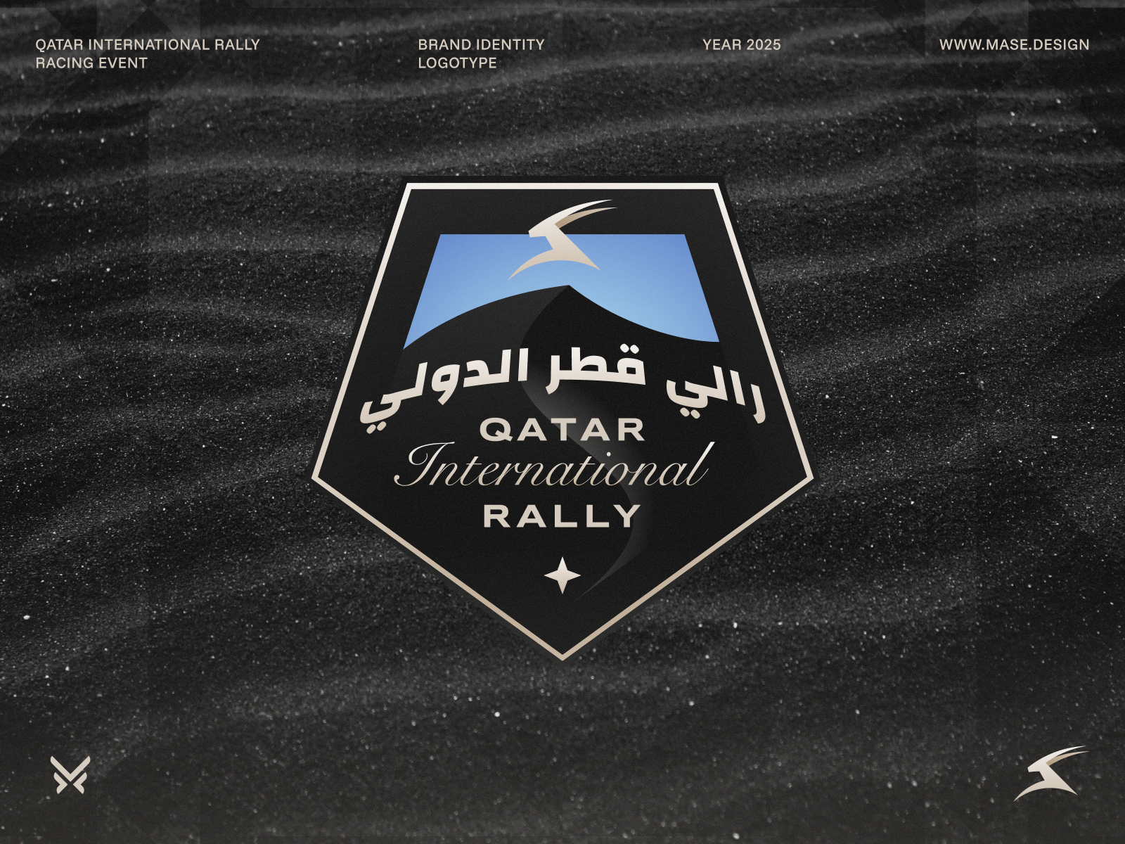 Qatar International Rally / Brand Identity / Racing Event 2025 brand identity branding emblem international letter logo logotype mase maserekt monogram qatar racing rally star symbol