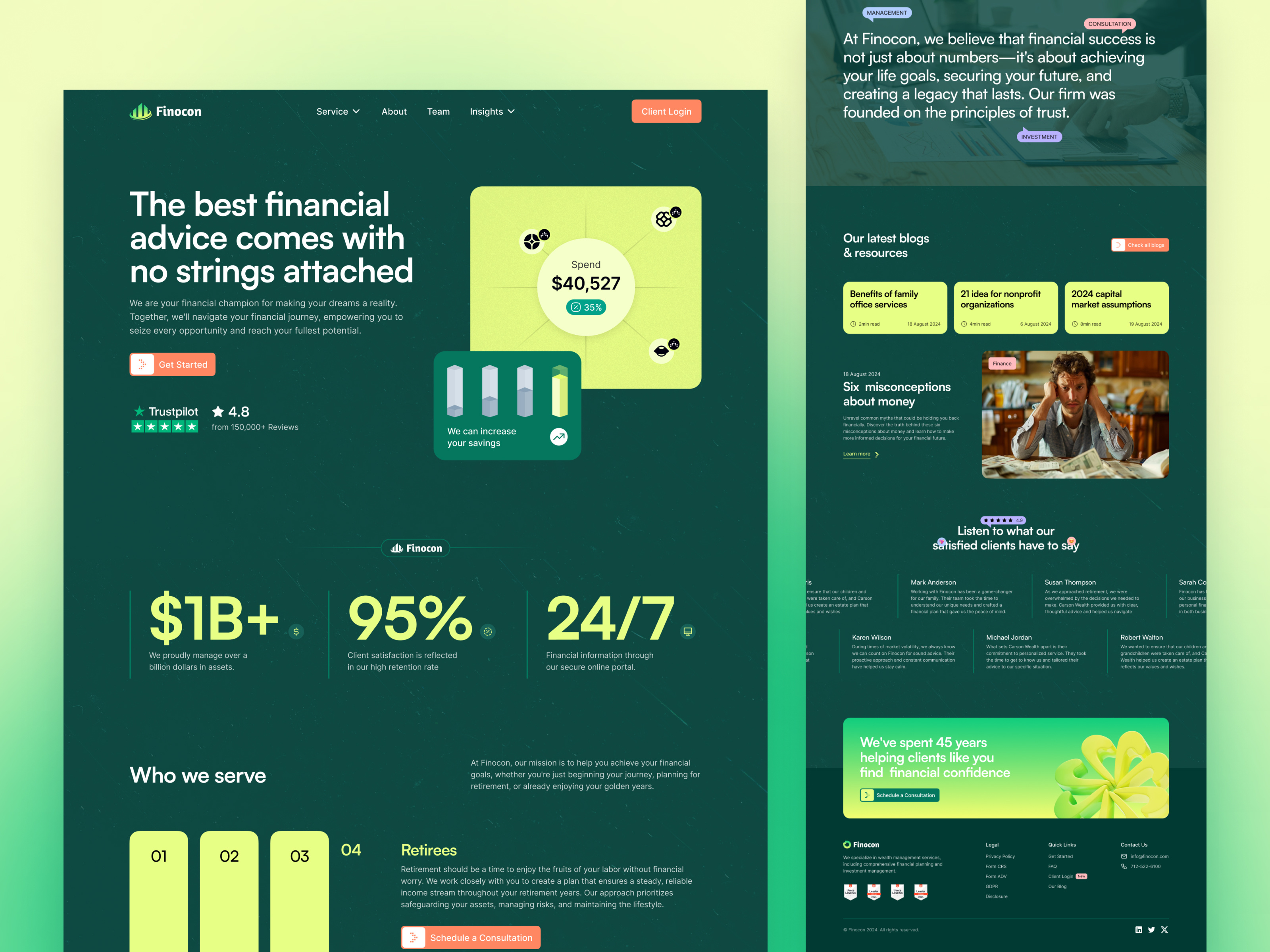 Landing Page Design for Fintech Platform consultancy design finance financial consultancy fintech interface landing landing page landing page design landing page ui product service startup ui ux wealth web web design website website design