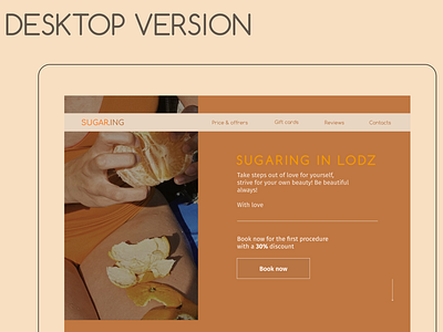 Landing page for Sugaring master design landingpage ui ux