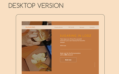 Landing page for Sugaring master design landingpage ui ux