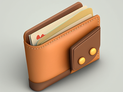 Wallet Icon - 3D Model of Wallet 3d animation cute design graphic design icon man minimal wallet