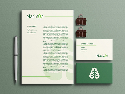 NativAr brand identity branding design graphic design logo stationary