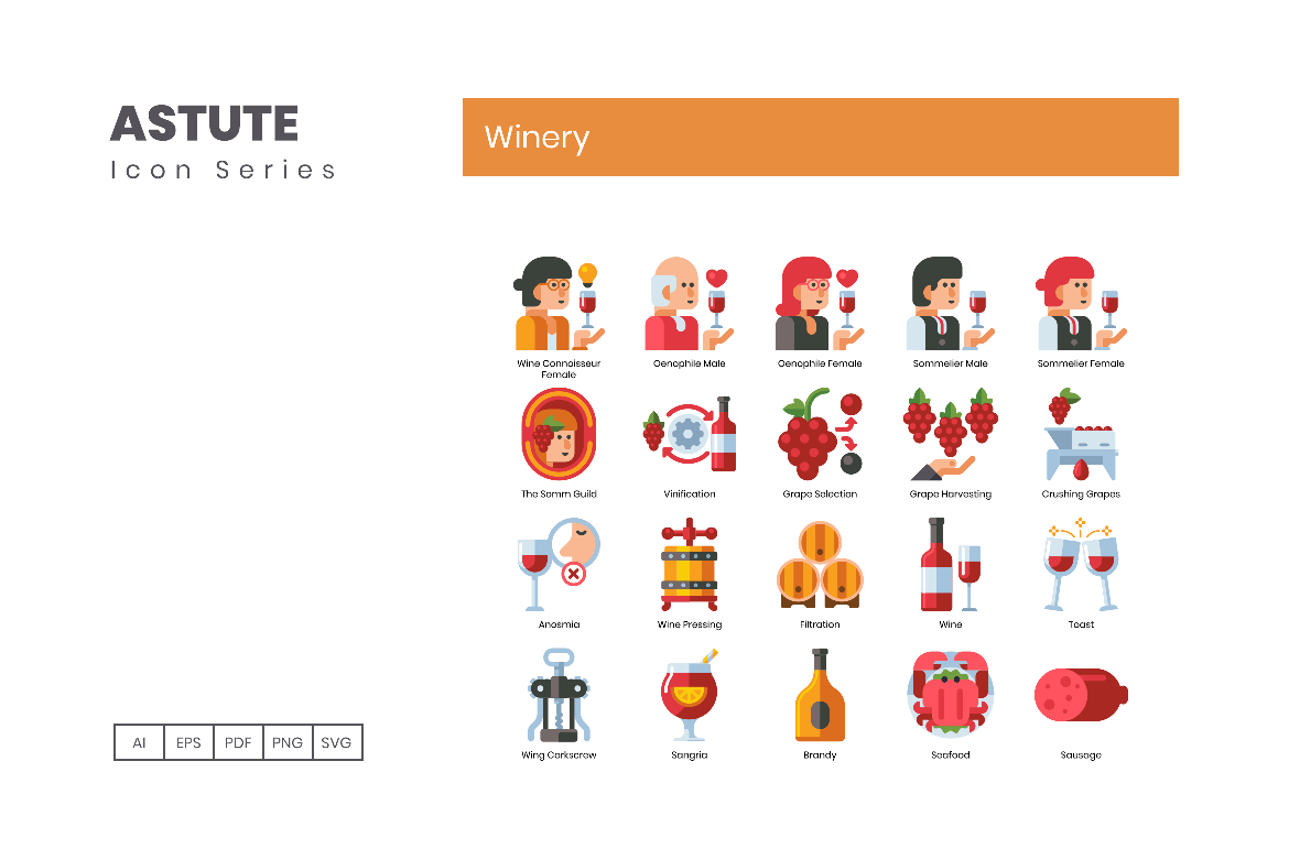 Winery Icon Set branding design graphic design icon icons illustration logo ui ux vector