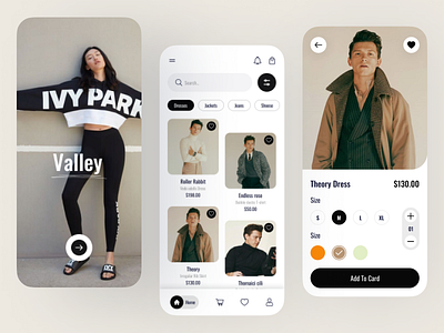 Mobile App: Shopping app app design clean design clothing ecommers fashion fashion app figma app design minimal design mobile app online shopping online store outfit shop shopping app ui