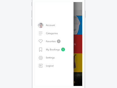 App Shopex Menu app design design flat ios iphone menu side menu ui user interface ux