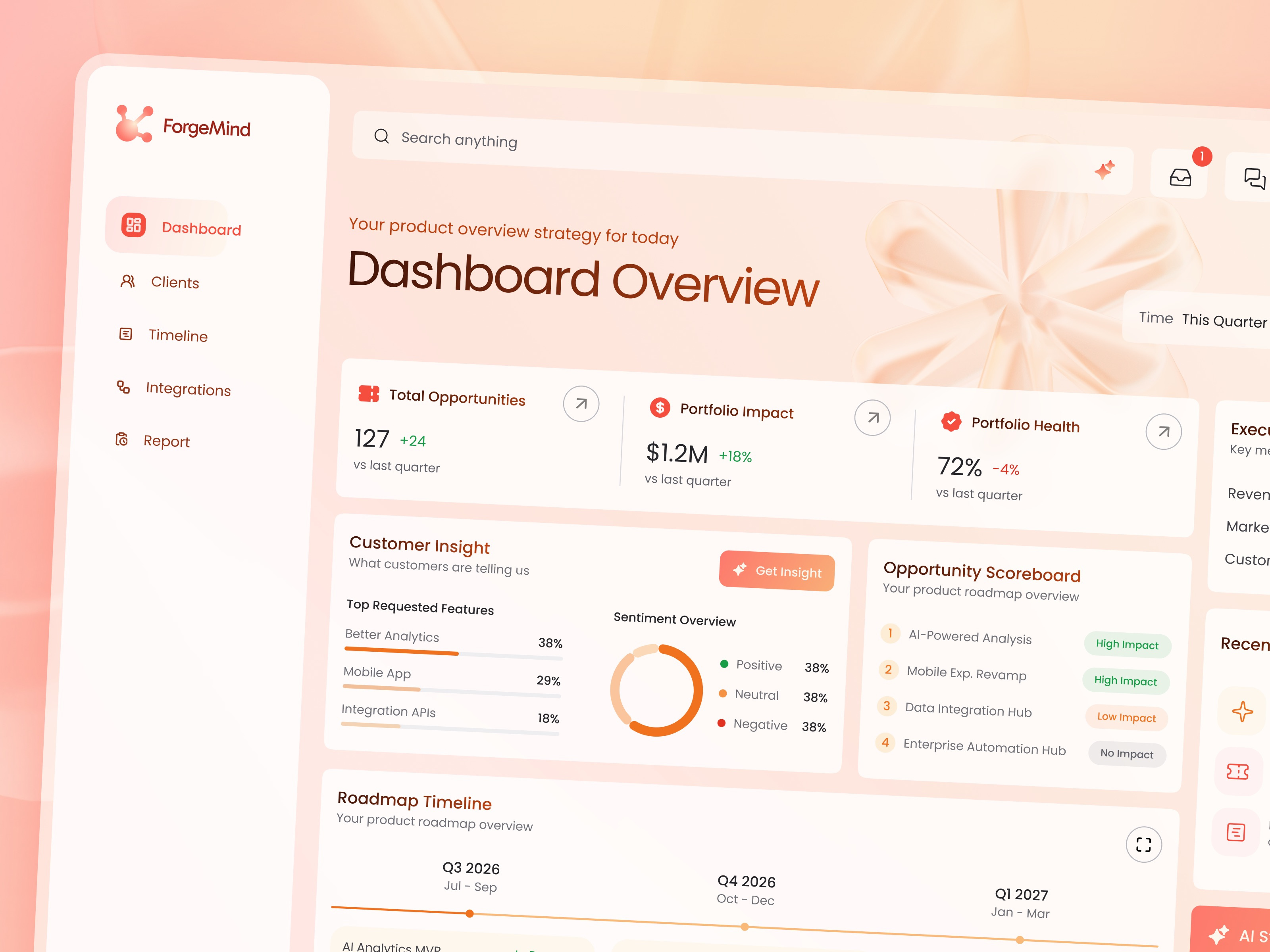 ForgeMind – Autonomous Product Strategy Workspace SaaS UI/UX agentic dashboard ui ai saas design asd autonomous saas design b2b dashboard b2b saas design b2c dashboard dashboard design dashboard ui elegant minimalist modern modern design product design saas dashboard saas design saas product saas ui design ui design ux research