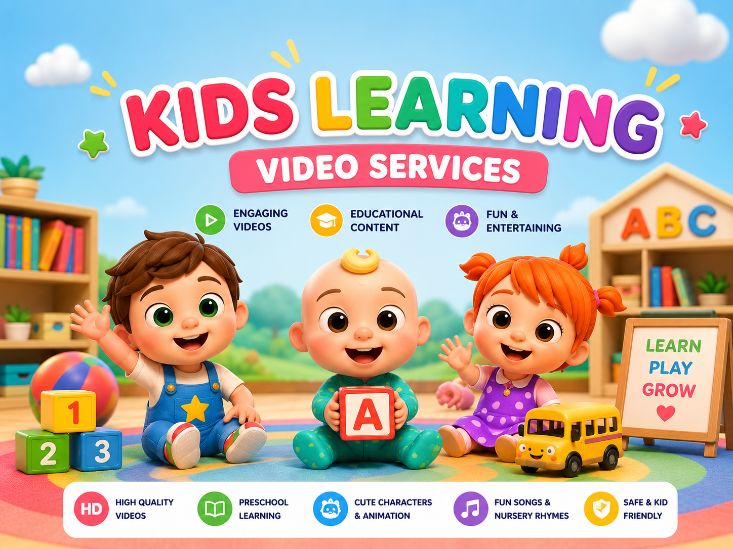 Educational Video Production for Kids animation kid kids animation kids design kids learning video kids learning videos kids video nursery rhymes animation toddler learning videos