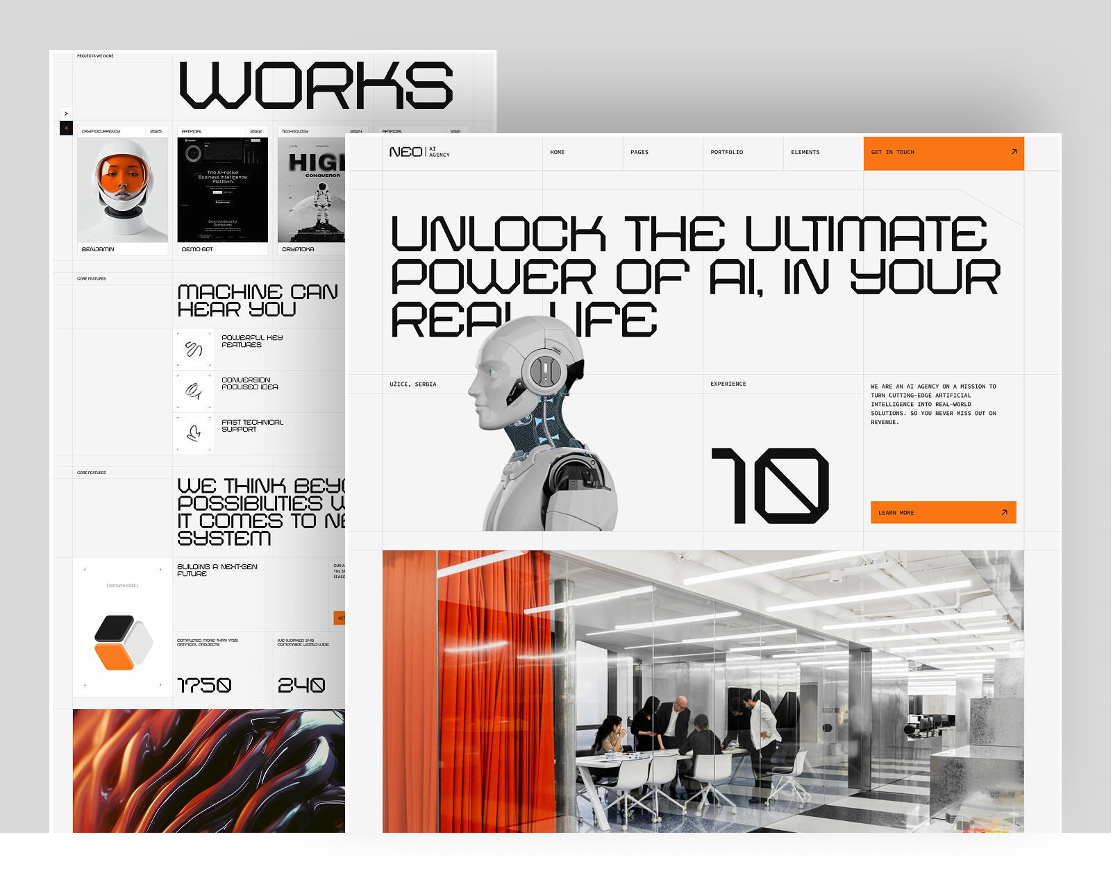 Neon AI Agency Website agency ai aiagency aistartup artificialintelligence branding futuristic intelligence landing page ui ux