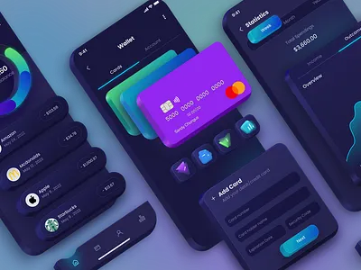 WalletWizard App UI banking currency experience design graphics icons illustration interface design investment mobile ui ux wallet