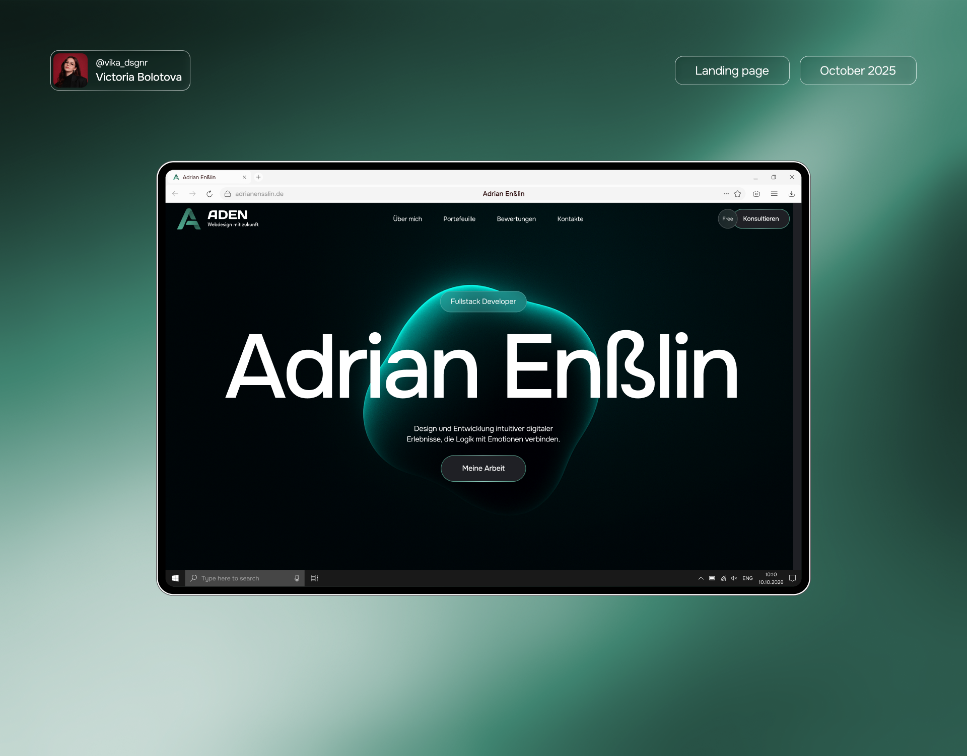 Developer Portfolio Website Design | Landing Page UI/UX clean ui corporate website desktop design developer portfolio figma landing page minimal ui modern website redesign responsive web design software developer typography ui design ui ux user experience user interface web design web designer web interface website design